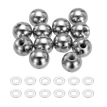 12Pcs M4 x 12mm Threaded Ball Knobs, Carbon Steel Thread Cap Nuts Knob Ball Nuts Knob Caps Nut Cover Screw Caps Balls Lamp Decoration for Lighting DIY