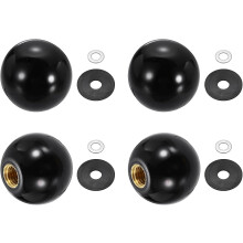 4Pcs Threaded Ball Knobs, M12 x 40mm Phenolic Plastic Thread Ball Handles Balls Nuts Knob Caps Nut Balls with Threaded Insert for Machine Lever Handle