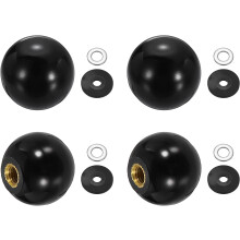4Pcs Threaded Ball Knobs, M5 x 20mm Phenolic Plastic Thread Ball Handles Balls Nuts Knob Caps Nut Balls with Threaded Insert for Machine Lever Handle