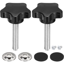 2Pcs Star Knobs, M8 x 50mm Plastic Knurled Thumb Screw Knobs 40mm Width Handle Replacement with Washer & Screw for Lawn Mower Umbrella Base Clamps Rep