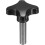 4 Point Knobs, 1/2"-13 UNC 2.09" Threaded Stud Star Clamping Knobs Hand Tightening Thumb Screw Knob for Lawn Mower Umbrella Base Clamps Replacement Ma 1