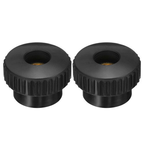 2Pcs Knurled Thumb Nuts, M10 x 40mm Clamping Nuts Through Hole Round Knobs Fasteners Copper Core Lock Nut for 3D Printer Parts, Machine Tools(Black)