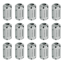 15 Pcs Ferrite Filter Ring Core RFI EMI Noise Suppression Cable Clip ID 9mm 0.35Inch Regular Styles for Electronic Devices, Industry, Grey