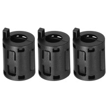 3 Pcs Ferrite Filter Ring Core RFI EMI Noise Suppression Cable Clip ID 7mm 0.28Inch with Ears for Electronic Devices, Industry, Black
