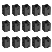 15 Pcs Ferrite Filter Ring Core RFI EMI Noise Suppression Cable Clip ID 10mm 0.39Inch Square Style for Electronic Devices, Industry, Black