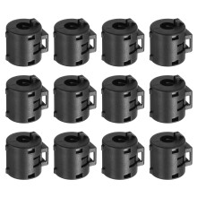 12 Pcs Ferrite Filter Ring Core RFI EMI Noise Suppression Cable Clip ID 8mm 0.31Inch Length 19.5mm 0.77Inch with Base for Electronic Devices, Industry