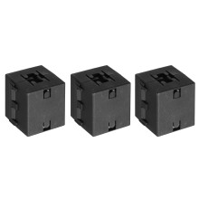 3 Pcs Ferrite Filter Ring Core RFI EMI Noise Suppression Cable Clip ID 13mm 0.51Inch Square Style for Electronic Devices, Industry, Black