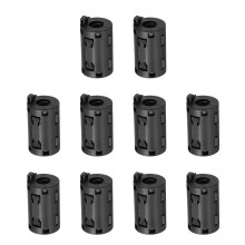 10 Pcs Ferrite Filter Ring Core RFI EMI Noise Suppression Cable Clip ID 9mm 0.35Inch with Ears for Electronic Devices, Industry, Black