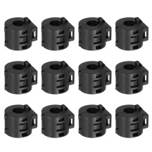 12 Pcs Ferrite Filter Ring Core RFI EMI Noise Suppression Cable Clip ID 8mm 0.31Inch Length 23mm 0.91Inch with Base for Electronic Devices, Industry,