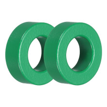 2 Pcs Toroid Ferrite Core RFI EMI Noise Suppression Cable Clip ID 26mm 1inch Manganese-Zinc Ferrite for Electronic Devices, Industry, Green