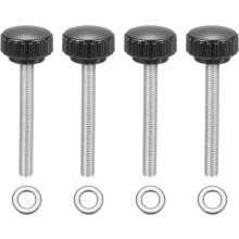 4Pcs Knurled Clamping Knobs, M6 x 50mm Metric 304 Stainless Steel Male Thread Thumb Screws 22mm Width Knurled Handle Bolts Grip with Washers for Machi