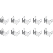 10 Pcs U Bracket for 1.77" Panels, 54 x 45 x 37mm Metal U Shaped Fasteners Brackets for Guardrail or Partitions Connection, Silver