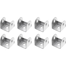 8 Pcs U Bracket for 1.44" Panels, 36 x 40 x 41mm Metal U Shaped Fasteners Brackets for Guardrail or Partitions Connection, Silver