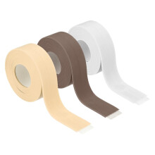 3 Rolls Caulk Tape Waterproof Self-Adhesive, Sealant Caulk Strip for Bathroom Bathtub Toilet Kitchen Countertop Floor Wall Edge Protector, White, Beig
