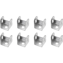8 Pcs U Bracket for 1.04" Panels, 26 x 30 x 37mm Metal U Shaped Fasteners Brackets for Guardrail or Partitions Connection, Silver