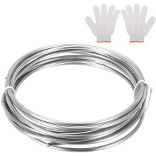 Stainless Steel Tubing Coil, 1/8" OD x 9.84 ft Industrial 316 Stainless Steel Welded Tubing with Gloves, Silver Tone 0.02"Thickness