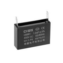 Ceiling Fan Capacitor CBB61 1.2uF 450V AC Single Insert Metalized Polypropylene Film Capacitors 36.5x11x24.5mm for Water Pump Motor Generator