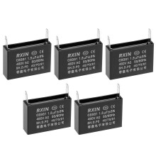 Ceiling Fan Capacitor CBB61 1.5uF 450V AC Single Insert Metalized Polypropylene Film Capacitors 37x13x24mm for Water Pump Motor Generator, Pack of 5