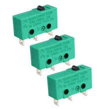 3PCS KW4-3Z-3 Micro Limit Switch SPDT NO NC 3 Terminals Momentary Push Button Actuator Green