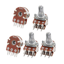 5 Pcs B203 20K Ohm Quadruple Linear Adjustable Rotary Knob Potentiometers