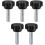 M6 x 20mm Metric Male Thread Knurled Clamping Knobs Grip Thumb Screws Plastic Threaded Hand Bolt Knobs Black 5 Pcs 1