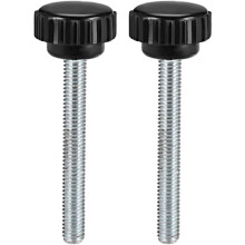 2pcs Knurled Clamping Knobs M6 x 50mm Metric Zinc Plated Carbon Steel Male Thread Thumb Screw on Type 20mm Plastic Round Head Threaded Hand Bolt Stud