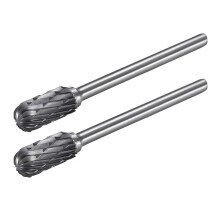 Tungsten Carbide Rotary Files 1/8" Shank, Double Cut Cylindrical Radius End Rotary Burrs Tool 6mm Dia, for Die Grinder Drill Bit Wood Soft Metal Carvi
