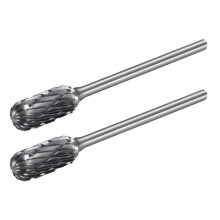 Tungsten Carbide Rotary Files 3/32" Shank, Double Cut Cylindrical Radius End Shape Rotary Burrs Tool 6mm Dia, for Die Grinder Drill Bit Wood Soft Meta