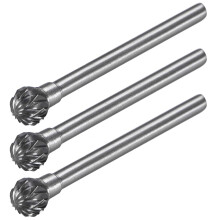 Tungsten Carbide Rotary Files 1/8" Shank, Double Cut Ball Shape Rotary Burrs Tool 6mm Dia, for Die Grinder Drill Bit Wood Soft Metal Carving Polishing
