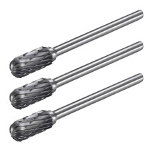 Tungsten Carbide Rotary Files 1/8" Shank, Double Cut Cylindrical Radius End Rotary Burrs Tool 6mm Dia, for Die Grinder Drill Bit Wood Soft Metal Carvi