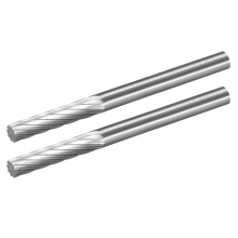 Tungsten Carbide Rotary Files 1/8" Shank, Single Cut Top Flat Cylinder Shape Rotary Burrs Tool 3mm Dia, for Die Grinder Drill Bit Alloy Steel Hard Met