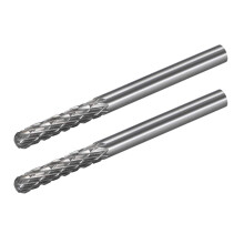 Tungsten Carbide Rotary Files 1/8" Shank, Double Cut Cylindrical Radius End Rotary Burrs Tool 3mm Dia, for Die Grinder Drill Bit Wood Soft Metal Carvi