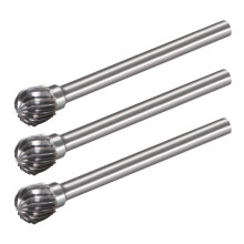 Tungsten Carbide Rotary Files 1/8" Shank, Single Cut Ball Rotary Burrs Tool 6mm Dia, for Die Grinder Drill Bit Alloy Steel Hard Metal Carving Polishin