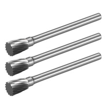 Tungsten Carbide Rotary Files 1/8" Shank, Single Cut Inverted Cone Rotary Burrs Tool 6mm Dia, for Die Grinder Drill Bit Alloy Steel Hard Metal Carving