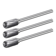 Tungsten Carbide Rotary Files 1/8" Shank, Single Cut Cylindrical Radius End Rotary Burrs Tool 6mm Dia, for Die Grinder Drill Bit Alloy Steel Hard Meta