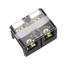 2 Positions Dual Rows Screw Terminal Strip Barrier Block 600V 60A for Train Layout Robot Battery Lighting