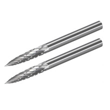Tungsten Carbide Rotary Files 1/8" Shank, Double Cut Tree Shape Rotary Burrs Tool 3mm Dia, for Die Grinder Drill Bit Wood Soft Metal Carving Polishing