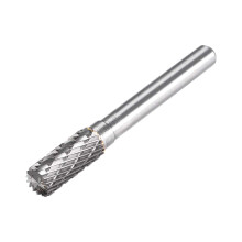 Tungsten Carbide Rotary Files 1/4" Shank, Double Cut Top Toothed Cylinder Shape Rotary Burrs Tool 8mm Dia, for Die Grinder Drill Bit Wood Soft Metal P