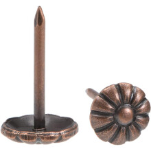 Upholstery Nails Tacks 9mm Dia Round Head Antique Push Pin Copper Tone for Furniture Sofa Headboards, 40 Pcs