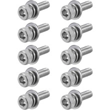 M3 x 10mm Stainless Steel Hex Socket Head Cap Screws Bolts Combine with Spring Washer and Plain Washers 10pcs