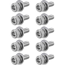 M3 x 6mm Stainless Steel Hex Socket Head Cap Screws Bolts Combine with Spring Washer and Plain Washers 10pcs