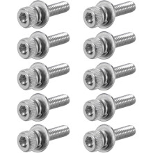 M2.5 x 10mm Stainless Steel Hex Socket Head Cap Screws Bolts Combine with Spring Washer and Plain Washers 10pcs