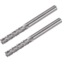 Tungsten Carbide Rotary Files 1/8" Shank, Double Cut Top Toothed Cylinder Shape Rotary Burrs Tool 3mm Dia, for Die Grinder Wood Soft Metal Polishing M