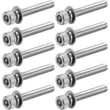 M3 x 20mm Stainless Steel Hex Socket Head Cap Screws Bolts Combine with Spring Washer and Plain Washers 10pcs