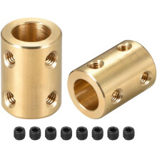 10mm to 10mm Bore Rigid Coupling Set Screw L22XD16 Copper,Shaft Coupler Connector,Motor Accessories,2pcs