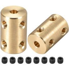4mm to 4mm Bore Rigid Coupling Set Screw L22XD14 Copper,Shaft Coupler Connector,Motor Accessories,2pcs