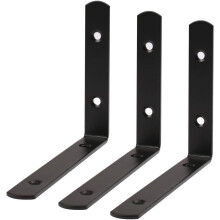 3pcs Angle Bracket Stainless Steel 150x110mm Black Corner Brace Fastener L Shaped Right Angle Brackets Corner Protector with Screws for Furniture