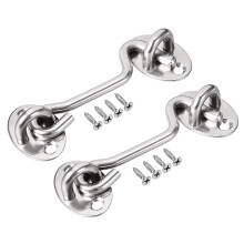 3" Cabin Hook Eye Latch Gate Door Swivel Window Door Hook Stainless Steel with Mounting Screws 2pcs