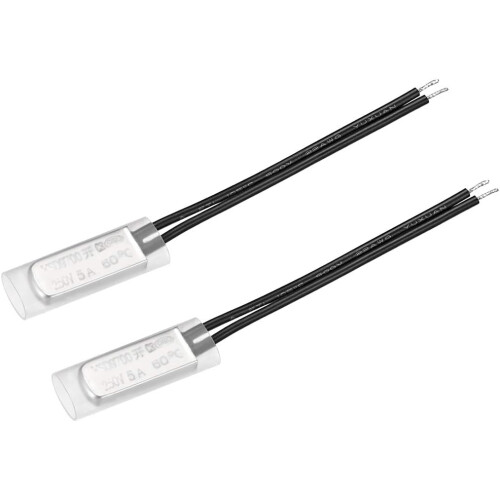 KSD9700 Thermostat, 60 Normally Open Temperature Switch Thermal Switch, N.O 5A Metal Temperature Controller 2pcs