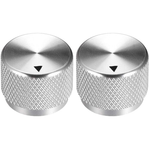 Stereo Knob, 20 * 6 * 15.5 mm Aluminium Alloy, Volume Control Knobs, Sliver 2pcs